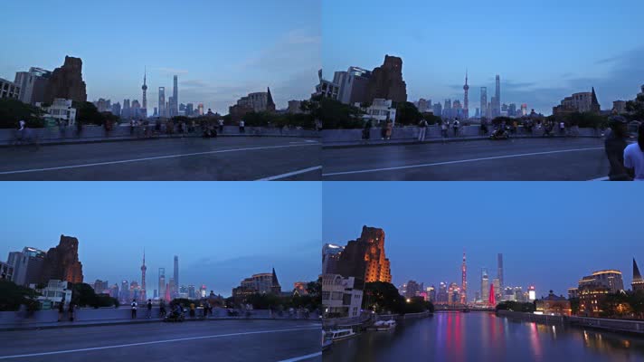 上海乍浦路桥日转夜延时
