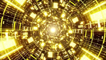 4K大气金色隧道穿梭视频背景