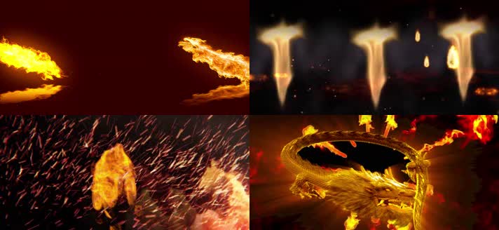 2022虎年震撼时尚大气火焰龙鼓舞台背景视频