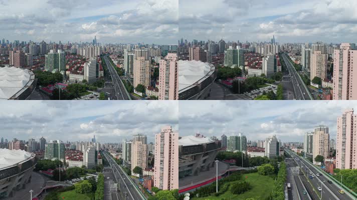 上海内环高架路城市交通 