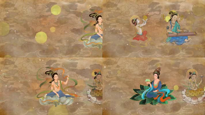 敦煌飞天壁画无缝循环