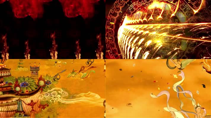 LED高清敦煌飞天舞台舞蹈背景视频