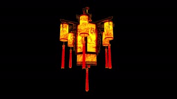 中国风古典花样灯笼通道素材