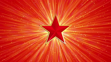8K红五星闪闪发光红底视频背景2