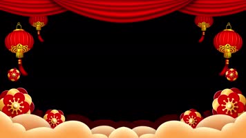 春节拜年边框透明通道素材