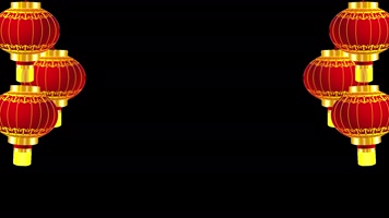 大红灯笼高高挂通道素材