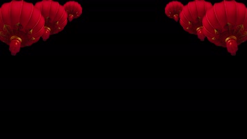 大红灯笼高高挂通道素材