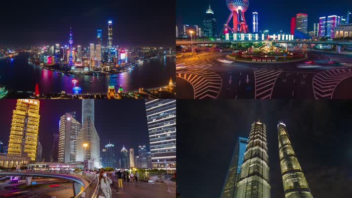 上海最新外滩陆家嘴三件套4K延时合集