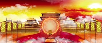 金碧辉煌战鼓隆隆皇宫宫殿背景素材