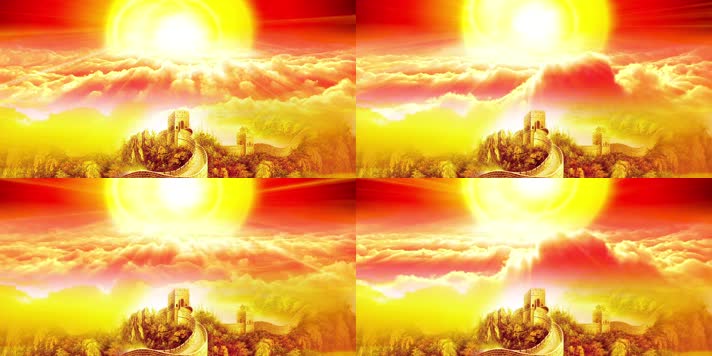 长城江河背景素材