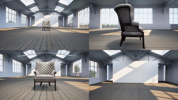 三维动画厂房沙发椅子虚位以待