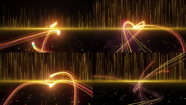 【AE模板】金色线条