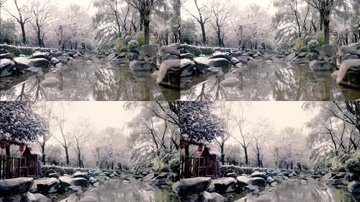 雪景小溪