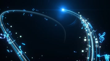 【AE模板】乐符粒子拖尾线条-蓝