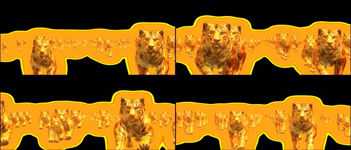 特效辉光金虎向前奔跑通道