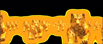 特效辉光金虎向前奔跑通道