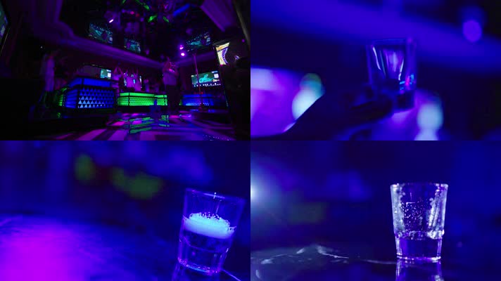 KTV酒吧唱歌喝酒写意空镜