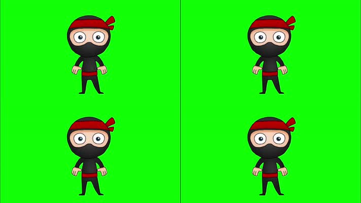 绿幕视频素材忍者