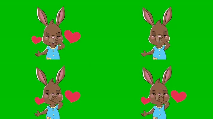 绿幕视频素材卡通兔