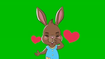 绿幕视频素材卡通兔