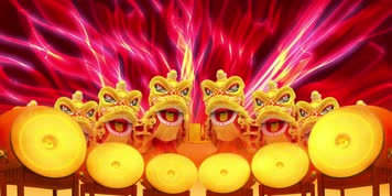 舞狮子喜庆素材