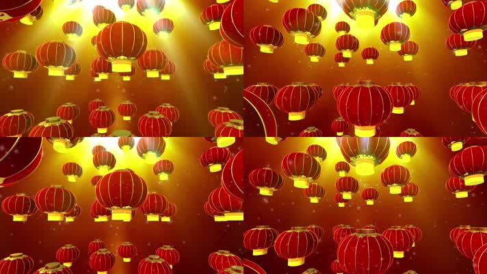 光芒万丈红灯笼视频素材