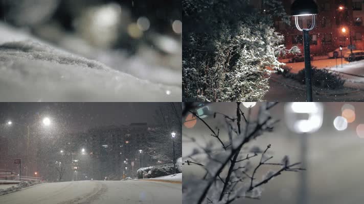 【4K】下雪夜晚
