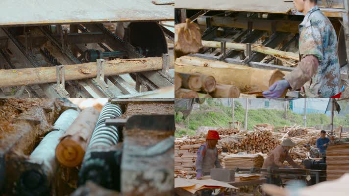 木材加工厂作坊式木材加工