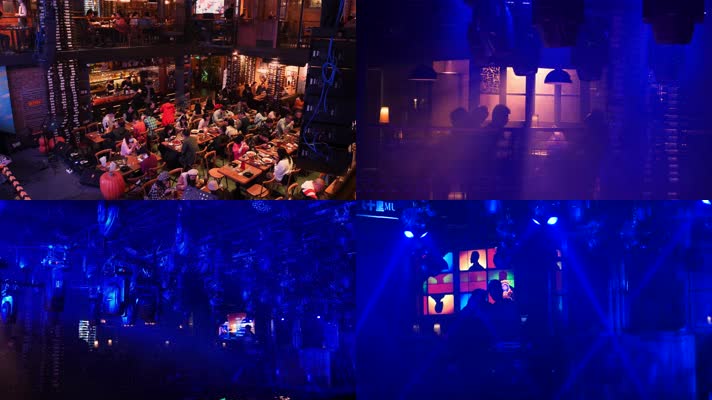 音乐餐吧酒吧氛围，城市夜生活4k视频素材