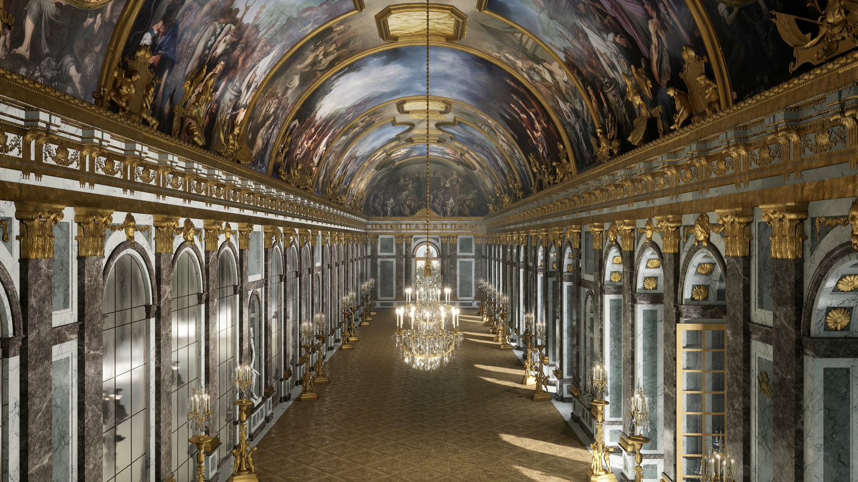 三维动画欧洲富丽堂皇宫殿皇宫