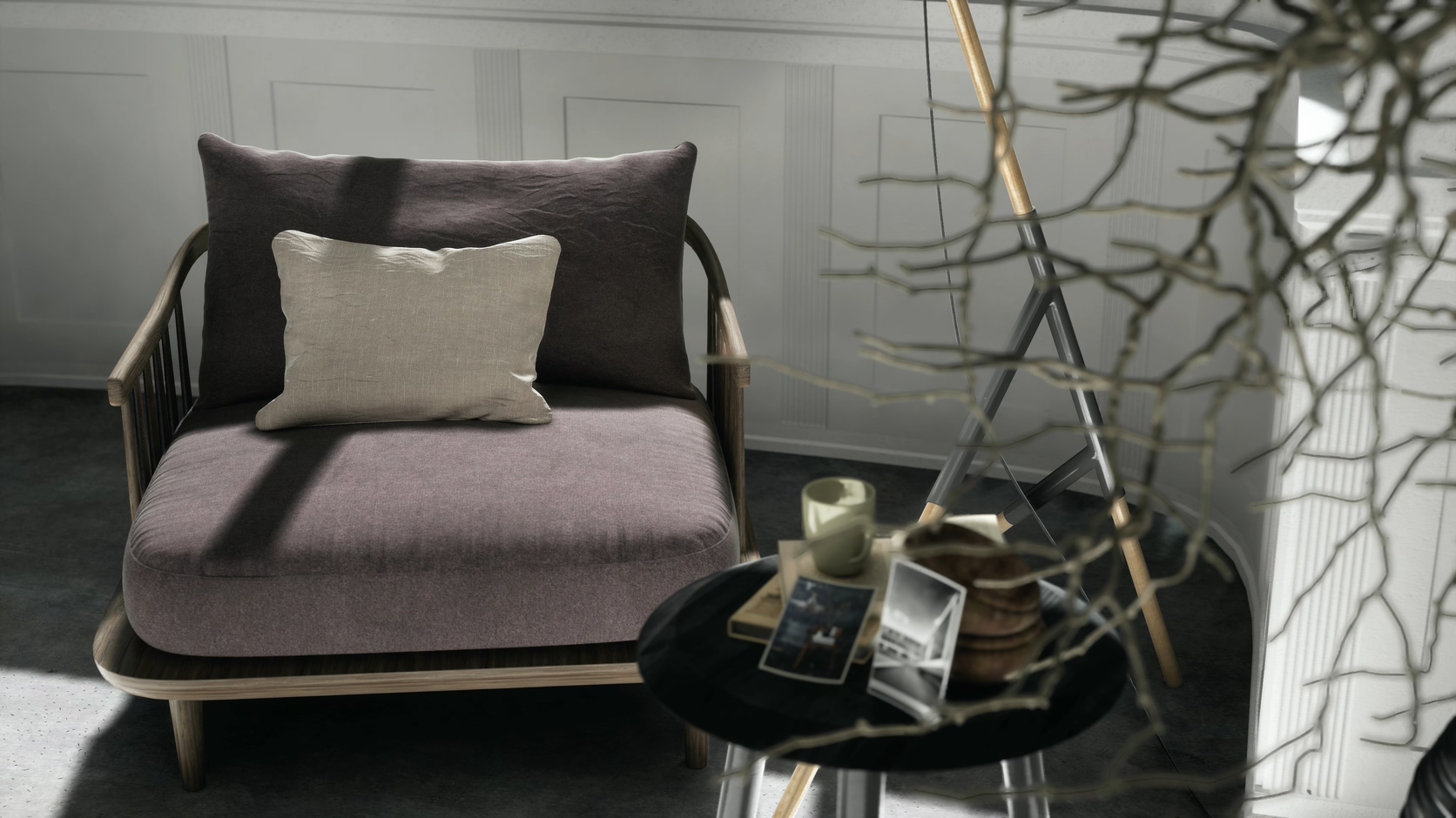 三维动画客厅阳台休闲椅1