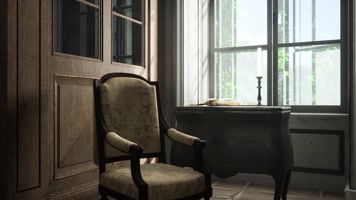 三维动画欧式古典风格书房