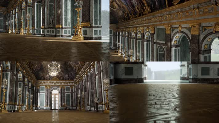 三维动画欧洲富丽堂皇宫殿皇宫