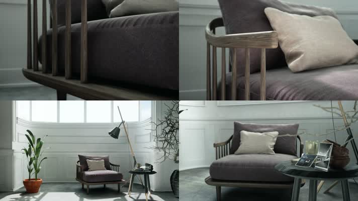 三维动画客厅阳台休闲椅