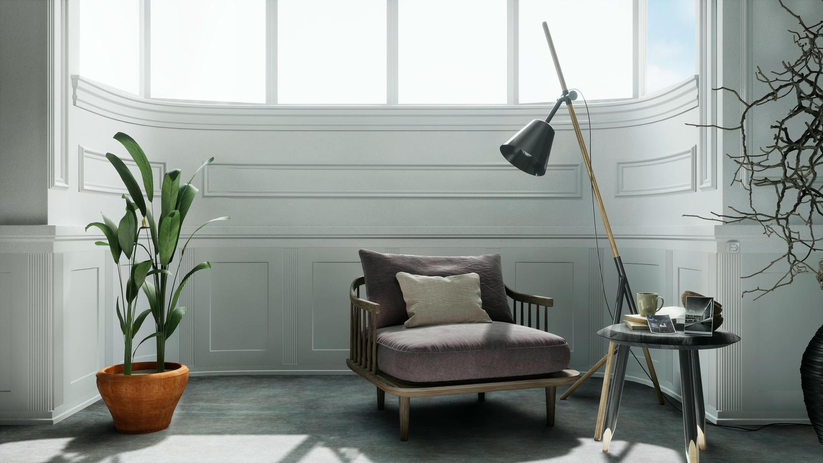 三维动画客厅阳台休闲椅