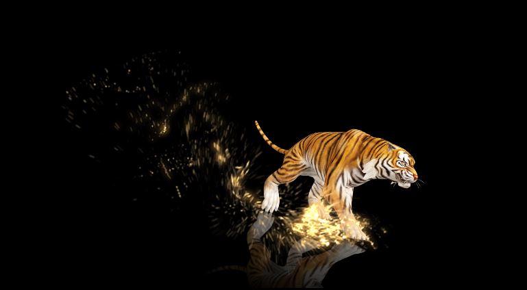 4K原创老虎踏福而来