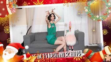  唯美粒子圣诞新年祝福图文宣传展示 