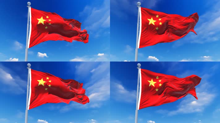 4K红旗飘扬视频素材