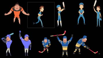 MG动画人物运动员奥运会橄榄球颁奖