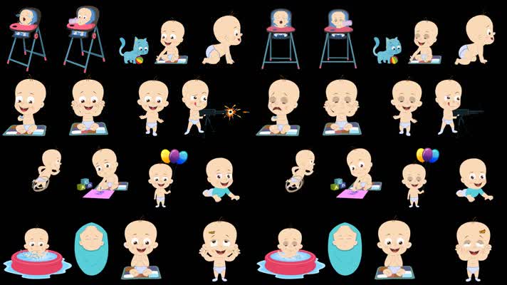 MG动画人物婴儿说话小孩子宝贝调皮儿童