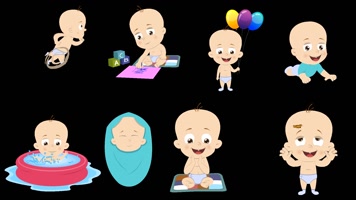 MG动画人物婴儿说话小孩子宝贝调皮儿童