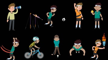 MG动画人物运动员竞技项目奥运会颁奖金牌