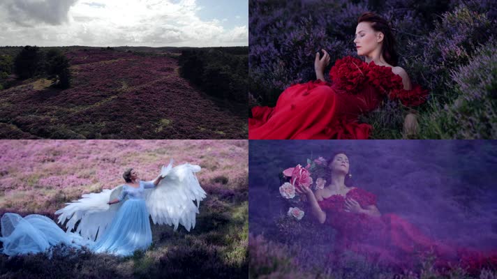 花海美女，梦幻礼服，典雅大气