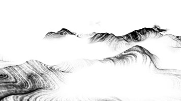 三维水墨笔刷线条山_稀疏版