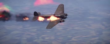 战争动画，战机空战，击落战机