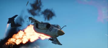 战争动画，战机空战，击落战机