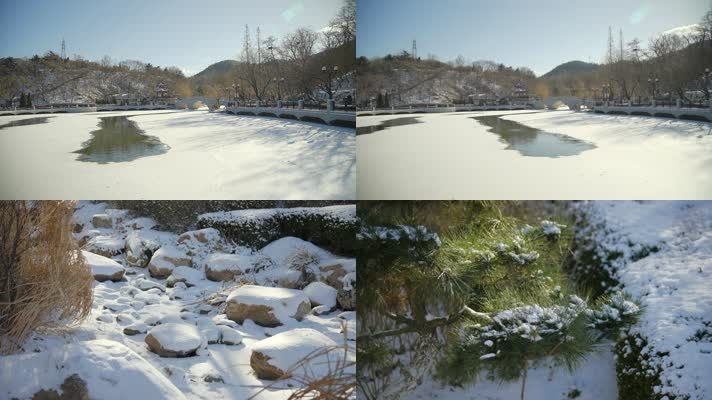 原创拍摄冬季公园雪后风光