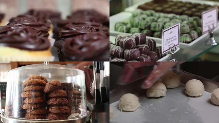 甜品店，小蛋糕巧克力饼干 