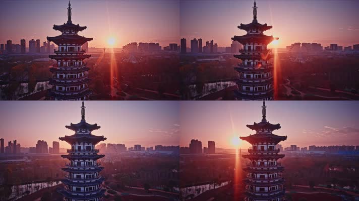 日出朝阳城市湿地公园宝塔