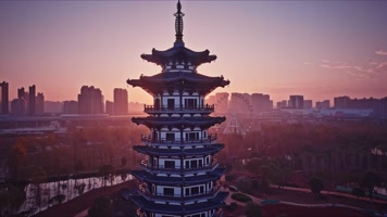 日出朝阳城市湿地公园宝塔
